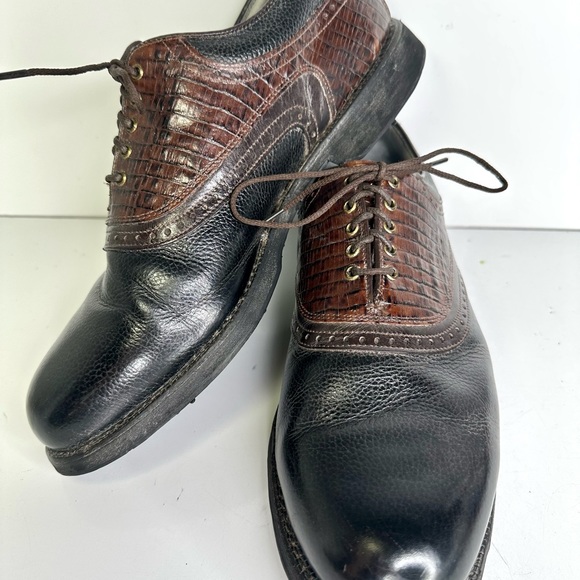 Footjoy Classics Tour 54673A pebbled leather and Croc Embossed Golf shoes 11D - Picture 14 of 15